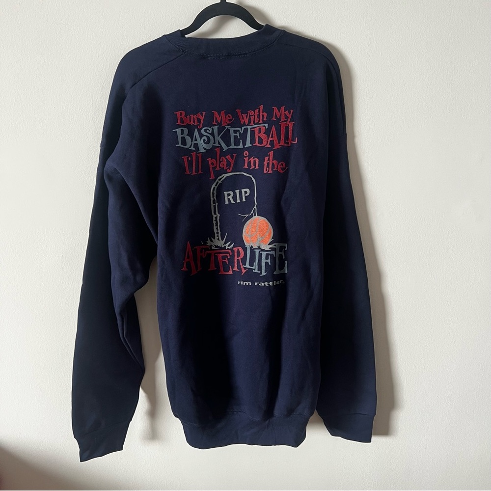 Vintage Y2K Rim Rattler Bury Me With My Basketball Oversized Crewneck VTG - Picture 7 of 8